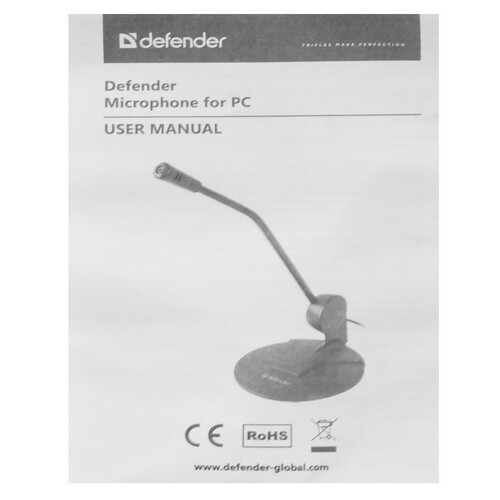 Купить Микрофон Defender MIC-117 черный  5361554. Характеристики, отзывы и цены в Донецке