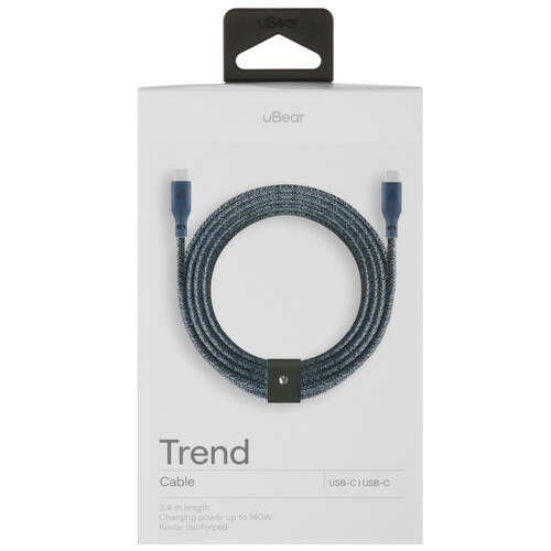Купить Кабель круглый uBear USB Type-C - USB Type-C синий 2.4 м  5466123. Характеристики, отзывы и цены в Донецке