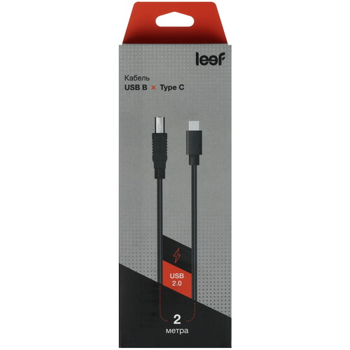 Купить Кабель Leef USB 2.0 Type-C - USB 2.0 Type-B  5608115. Характеристики, отзывы и цены в Донецке