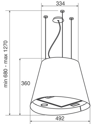 Купить Вытяжка островная Jetair GISELA IX/F/50 серебристый  1106591. Характеристики, отзывы и цены в Донецке