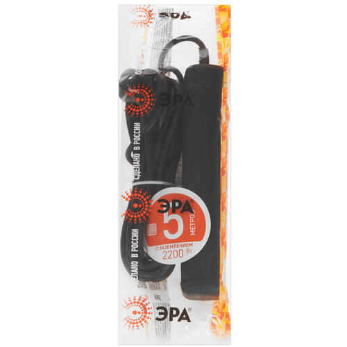 Купить Удлинитель ЭРА UX-5e-5m-B черный  9112880. Характеристики, отзывы и цены в Донецке