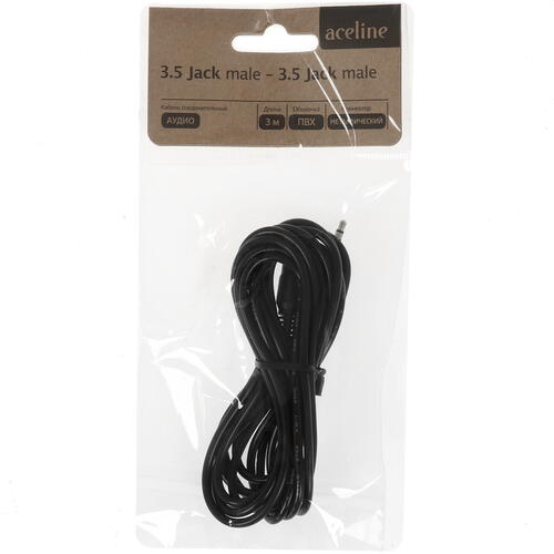Купить Кабель   Aceline 3.5 mm jack - 3.5 mm jack черный  1380490. Характеристики, отзывы и цены в Донецке