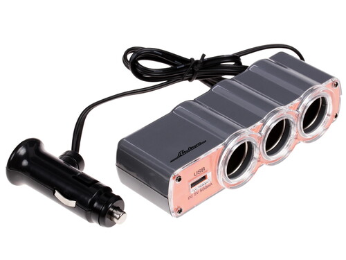 Купить Разветвитель автоприкуривателя AIRLINE ASP-3U-03  6720881. Характеристики, отзывы и цены в Донецке