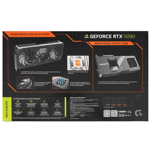 Купить Видеокарта GIGABYTE GeForce RTX 5090 WINDFORCE OC [GV-N5090WF3OC-32GD]  5631452. Характеристики, отзывы и цены в Донецке