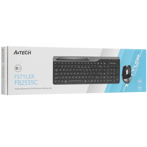 Купить Клавиатура+мышь беспроводная   A4Tech Fstyler FB2535C черный  5049214. Характеристики, отзывы и цены в Донецке