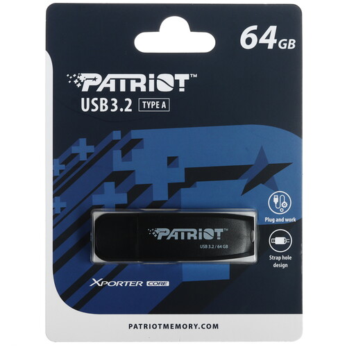 Купить Память USB Flash 64 ГБ Patriot Xporter CORE [PSF64GXRB3U]  5607016. Характеристики, отзывы и цены в Донецке