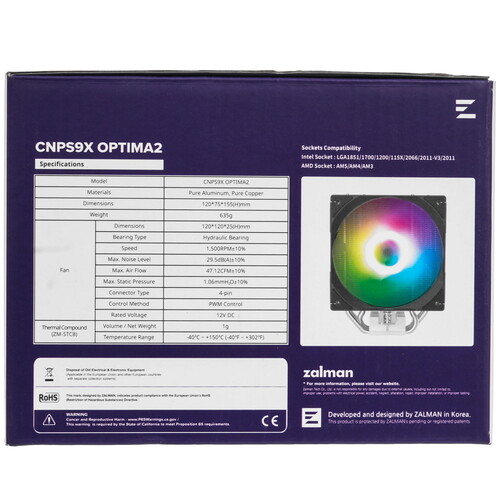 Купить Кулер для процессора ZALMAN CNPS9X OPTIMA2  черный  5624893. Характеристики, отзывы и цены в Донецке