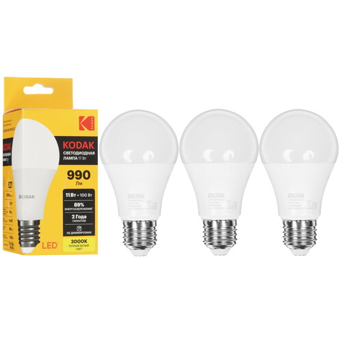 Купить Комплект светодиодных ламп Kodak A60-11W-830-E27  9305890. Характеристики, отзывы и цены в Донецке