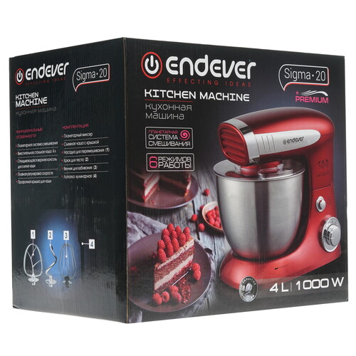 Купить Миксер Endever Sigma-20 красный  8159945. Характеристики, отзывы и цены в Донецке