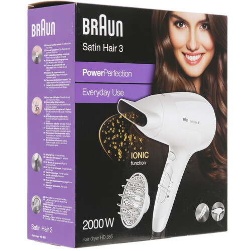 Купить Фен Braun BRHD385E белый  9189077. Характеристики, отзывы и цены в Донецке