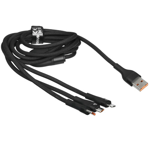 Купить Кабель круглый Baseus Lightning 8-pin, micro USB, USB Type-C - USB 2.0 Type-A черный 1.2 м  9167178. Характеристики, отзывы и цены в Донецке