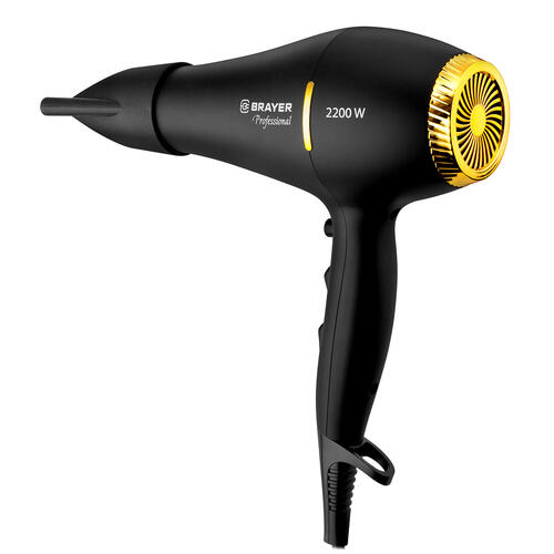 Купить Фен Brayer 3005BR черный/золотистый  9931338. Характеристики, отзывы и цены в Донецке
