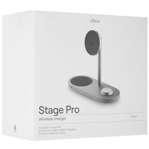 Купить Беспроводное зарядное устройство uBear Stage Pro 3-in-1 серый  5435728. Характеристики, отзывы и цены в Донецке