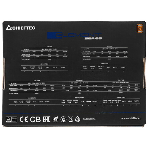 Купить Блок питания Chieftec ELEMENT 500W  1107518. Характеристики, отзывы и цены в Донецке