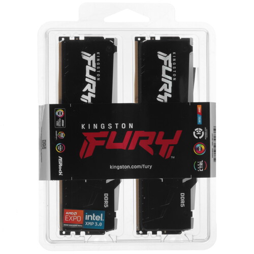 Купить Оперативная память Kingston FURY Beast Black RGB [KF560C30BBEAK2-64] 64 ГБ  5617394. Характеристики, отзывы и цены в Донецке