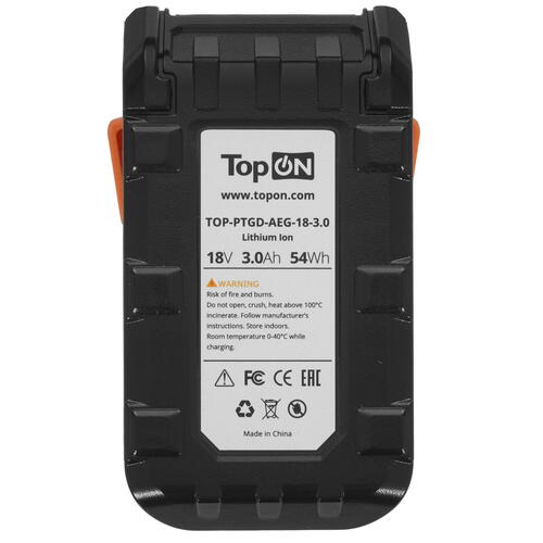 Купить Аккумулятор TopON TOP-PTGD-AEG-18-3.0  9002625. Характеристики, отзывы и цены в Донецке