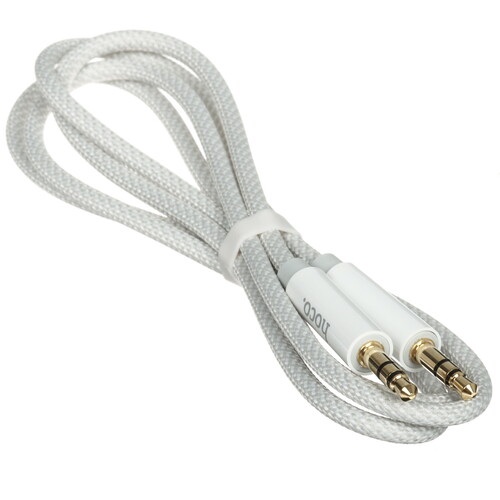 Купить Кабель   Hoco jack 3.5 мм - jack 3.5 мм серебристый  5635274. Характеристики, отзывы и цены в Донецке