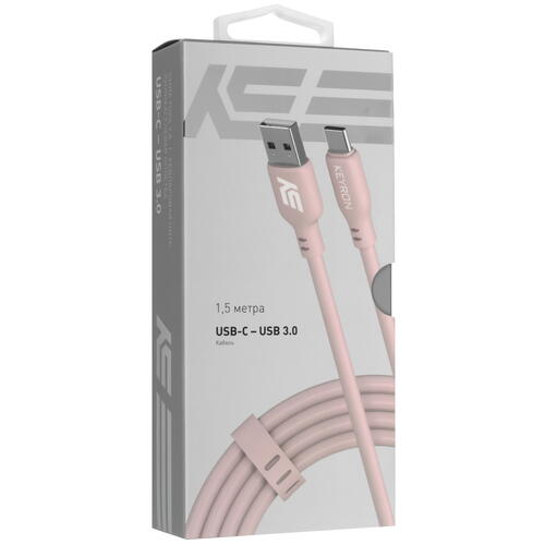 Купить Кабель круглый KEYRON USB Type-C - USB 3.2 Gen 1 Type-A розовый 1.5 м  5433042. Характеристики, отзывы и цены в Донецке