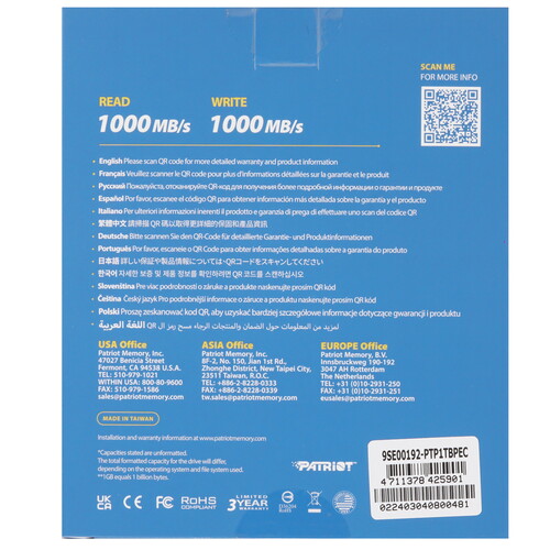 Купить 1000 ГБ Внешний SSD Patriot Transporter  5478200. Характеристики, отзывы и цены в Донецке