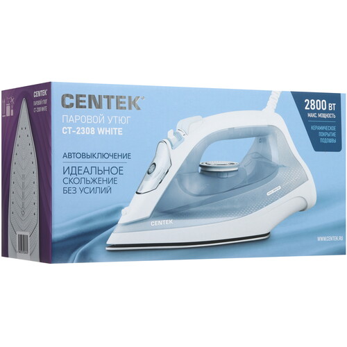 Купить Утюг Centek CT-2308 белый  9189263. Характеристики, отзывы и цены в Донецке