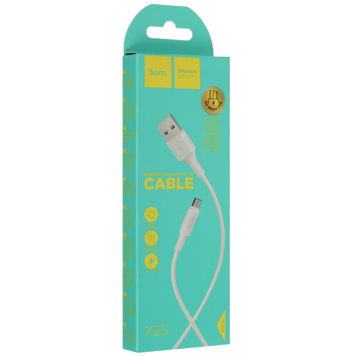 Купить Кабель круглый Hoco micro USB - USB 2.0 Type-A белый 1 м  5470817. Характеристики, отзывы и цены в Донецке