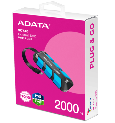 Купить 2000 ГБ Внешний SSD Adata SC740  5631666. Характеристики, отзывы и цены в Донецке