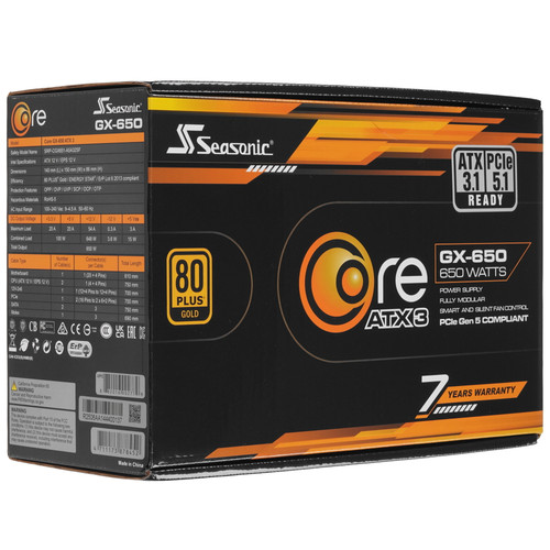 Купить Блок питания Seasonic ATX [CORE (V3) GX-650] черный  5652973. Характеристики, отзывы и цены в Донецке