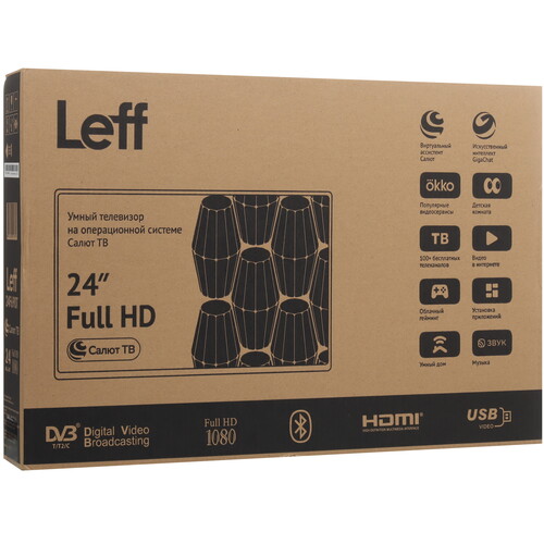 Купить 23.8" (60 см) Телевизор Leff 24F690T черный  9229053. Характеристики, отзывы и цены в Донецке