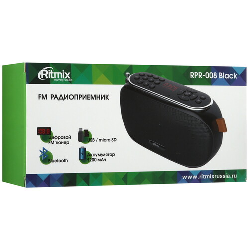 Купить Радиоприемник Ritmix RPR-008 черный  9071567. Характеристики, отзывы и цены в Донецке