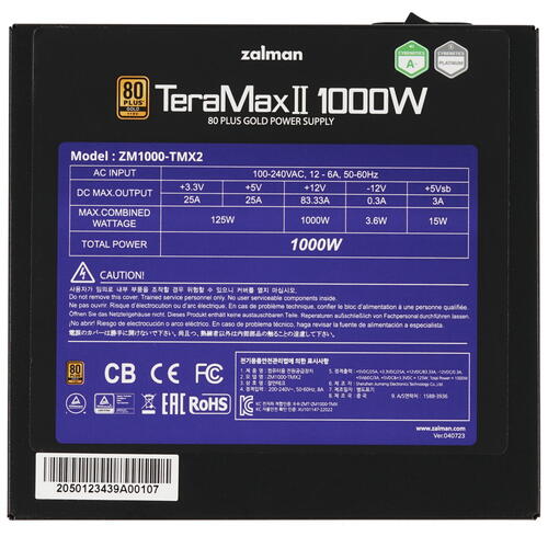 Купить Блок питания ZALMAN TeraMax II 1000W [ZM1000-TMX2] черный  5431599. Характеристики, отзывы и цены в Донецке