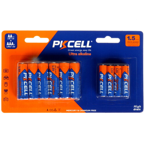 Купить Батарейка PKCELL LR6(12)+LR03(8) AAA (LR03/FR03), AA (LR6/ER14505/FR6/R6P)  9196101. Характеристики, отзывы и цены в Донецке