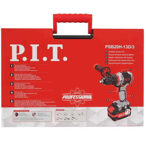 Купить Дрель-шуруповерт P.I.T. PSB20H-13D/3 X-DRIVER OnePower 20V  9086506. Характеристики, отзывы и цены в Донецке