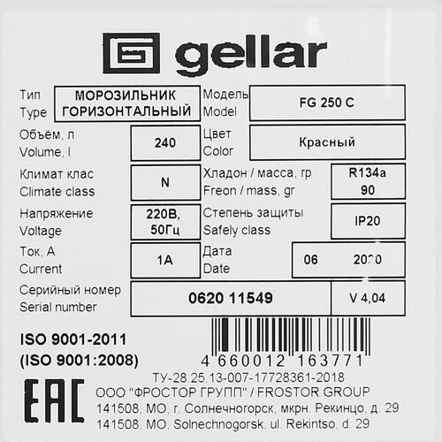Купить Морозильный ларь Frostor Gellar FG 250 C белый, красный  1229574. Характеристики, отзывы и цены в Донецке