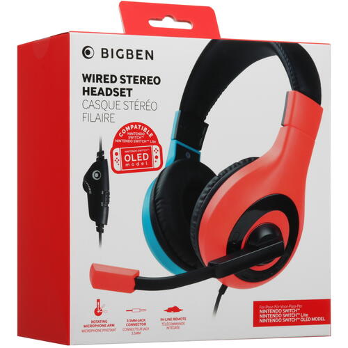 Купить Проводные наушники Nacon Bigben Nintendo Switch/Lite/OLED красный 2021  5456085. Характеристики, отзывы и цены в Донецке