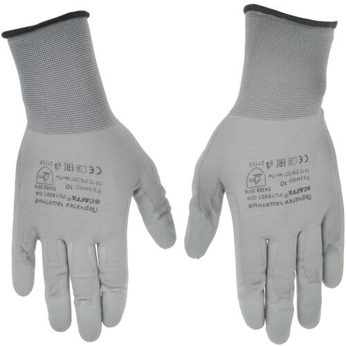 Купить Перчатки трикотажные с полимерным покрытием Scaffa PU1850T-GR-10  4811063. Характеристики, отзывы и цены в Донецке