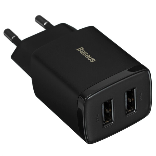 Купить Сетевое зарядное устройство Baseus Compact 2U черный  5495783. Характеристики, отзывы и цены в Донецке