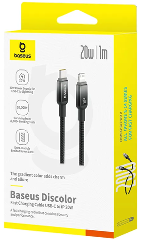 Купить Кабель круглый Baseus Lightning 8-pin - USB Type-C черный 1 м  5627560. Характеристики, отзывы и цены в Донецке