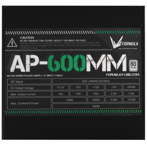 Купить Блок питания Formula AP-600ММ [AP-600ММ] черный  5614596. Характеристики, отзывы и цены в Донецке