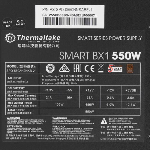 Купить Блок питания Thermaltake Smart BX1 550W  1341209. Характеристики, отзывы и цены в Донецке