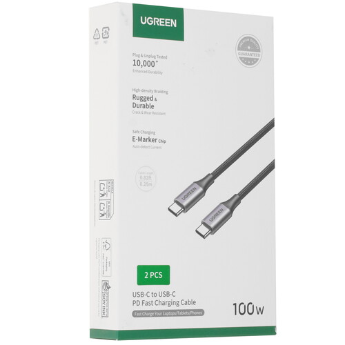 Купить Кабель круглый Ugreen USB Type-C - USB Type-C серый 0.25 м  5624650. Характеристики, отзывы и цены в Донецке