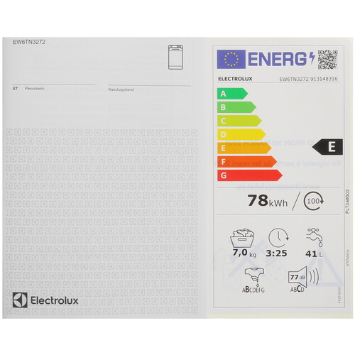 Купить Стиральная машина Electrolux EW6TN3272 белый  9101648. Характеристики, отзывы и цены в Донецке