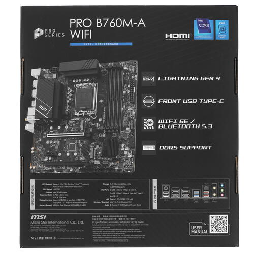 Купить Материнская плата MSI PRO B760M-A WIFI  5099576. Характеристики, отзывы и цены в Донецке