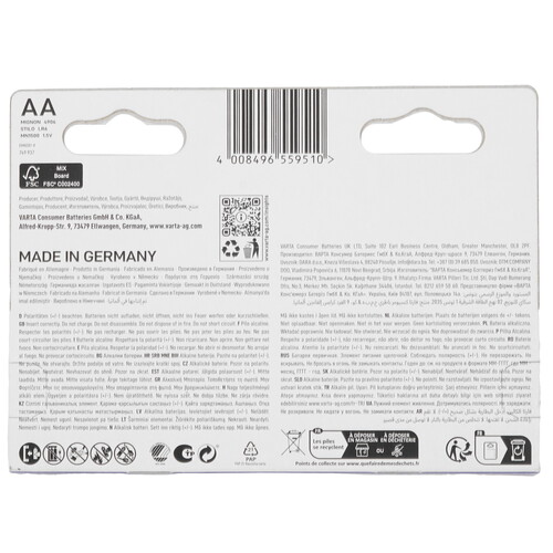 Купить Батарейка Varta Longlife Power AA (LR6/ER14505/FR6/R6P)  9039939. Характеристики, отзывы и цены в Донецке