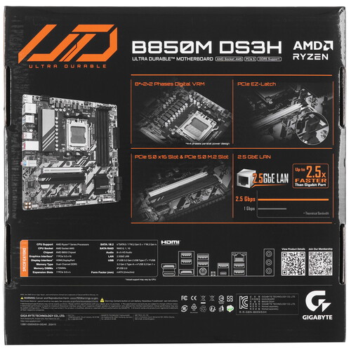Купить Материнская плата GIGABYTE B850M DS3H  5609190. Характеристики, отзывы и цены в Донецке