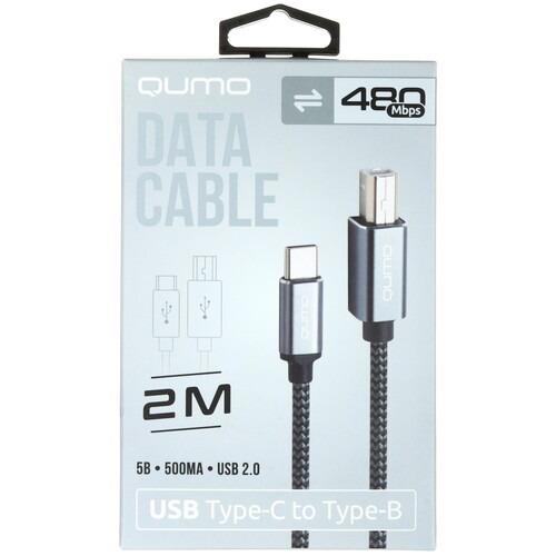 Купить Кабель Qumo USB 2.0 Type-C - USB 2.0 Type-B  5609109. Характеристики, отзывы и цены в Донецке