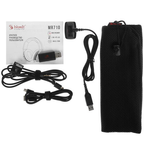 Купить Беспроводные/проводные наушники A4Tech Bloody MR710 черный 2023  5055372. Характеристики, отзывы и цены в Донецке