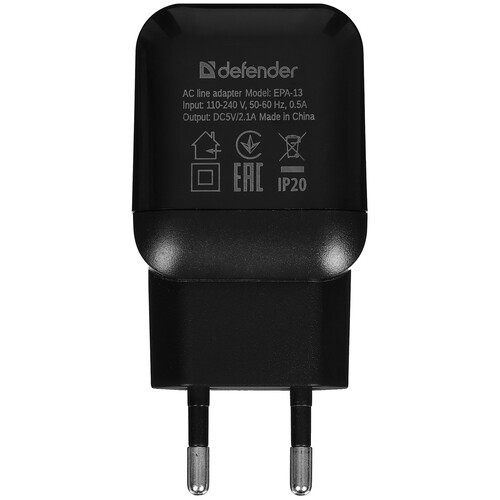 Купить Сетевое зарядное устройство Defender EPA-13 черный  4900837. Характеристики, отзывы и цены в Донецке
