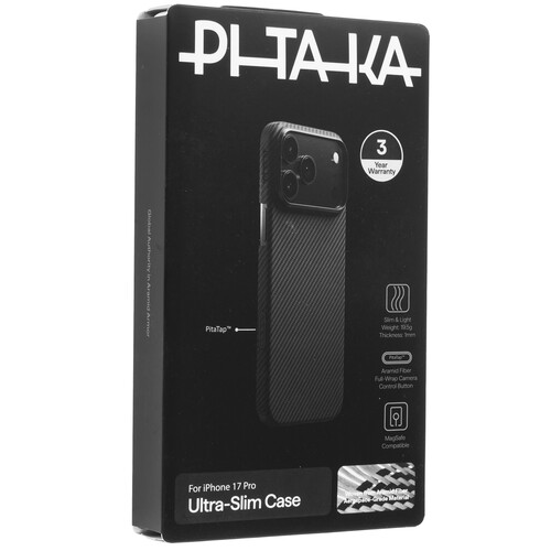 Купить Накладка  Pitaka Ultra-Slim Case для Apple iPhone 17 Pro черный/серый  5640994. Характеристики, отзывы и цены в Донецке