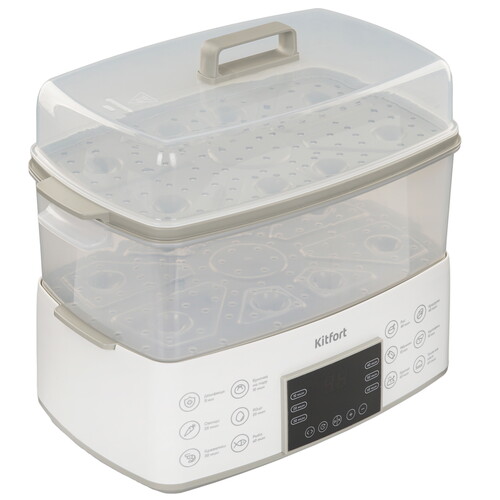Купить Пароварка Kitfort КТ-6431 белый  9225847. Характеристики, отзывы и цены в Донецке