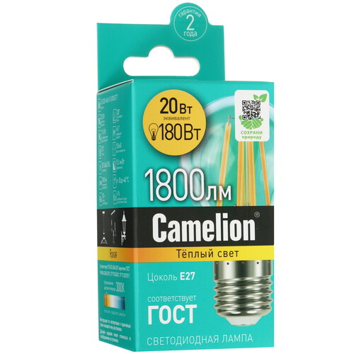 Купить Лампа светодиодная Camelion LED20-A60-FL/830/E27  5644353. Характеристики, отзывы и цены в Донецке